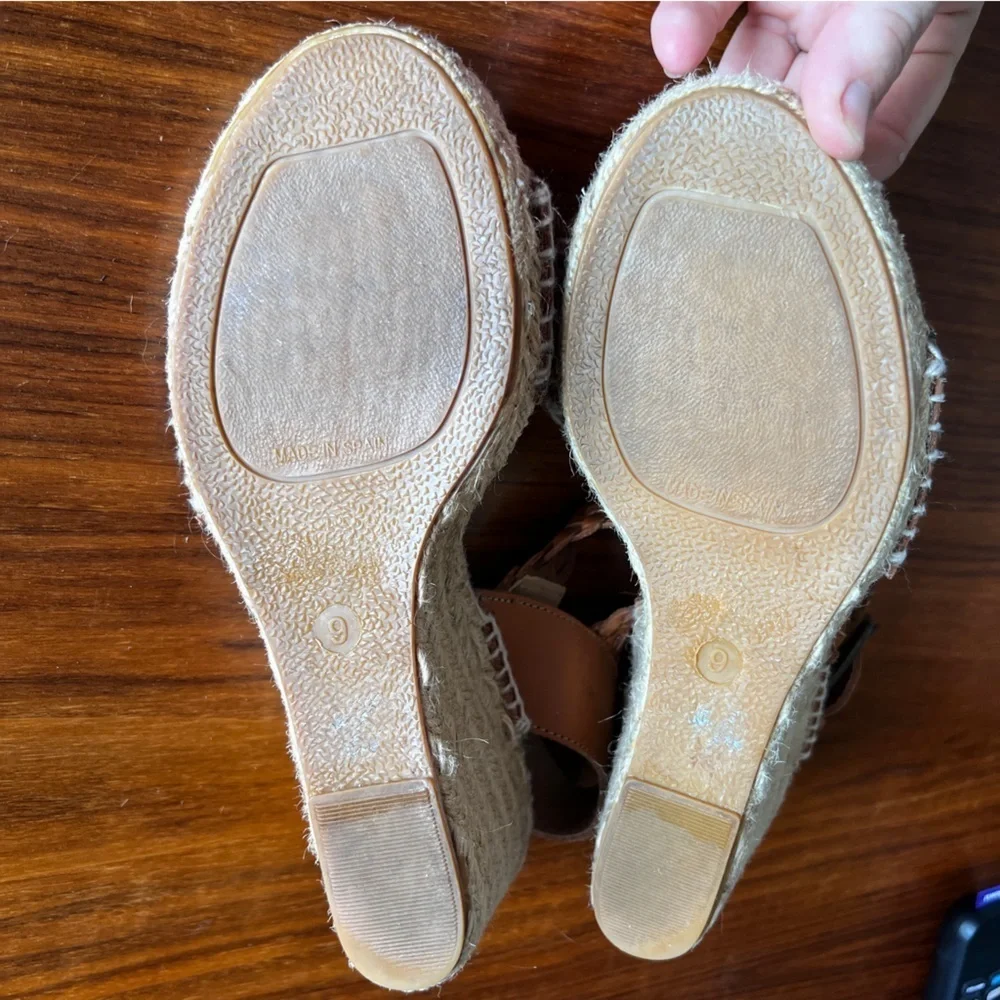 Soludos Women's Woven Leather Wedge Espadrilles as 9